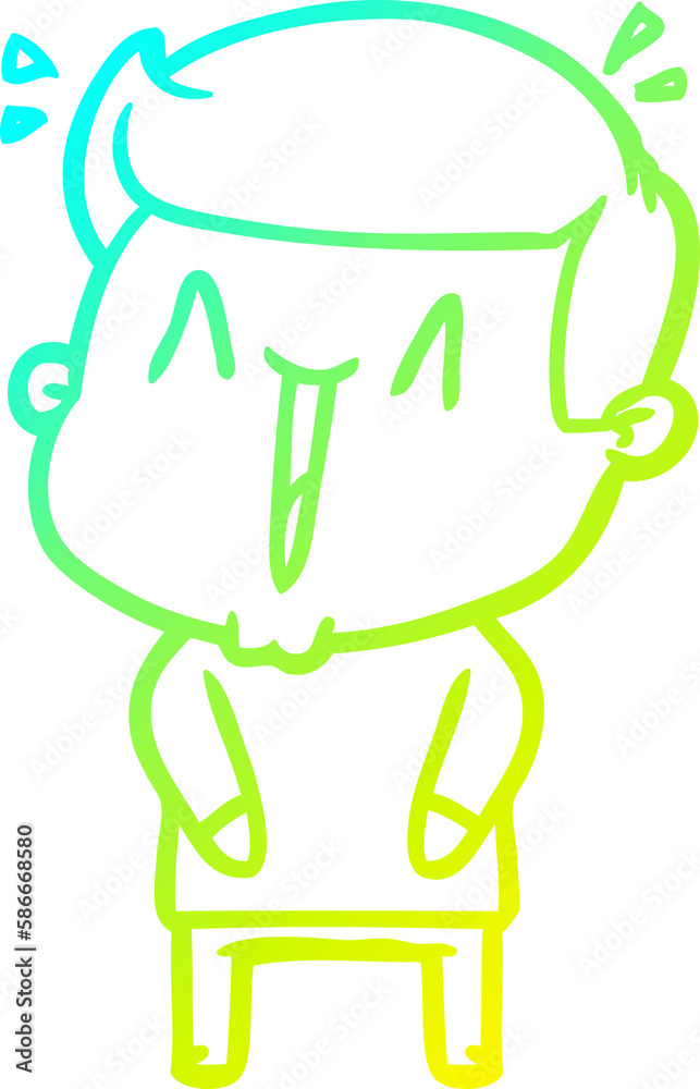 cold gradient line drawing cartoon excited man cold gradient line drawing cartoon excited man