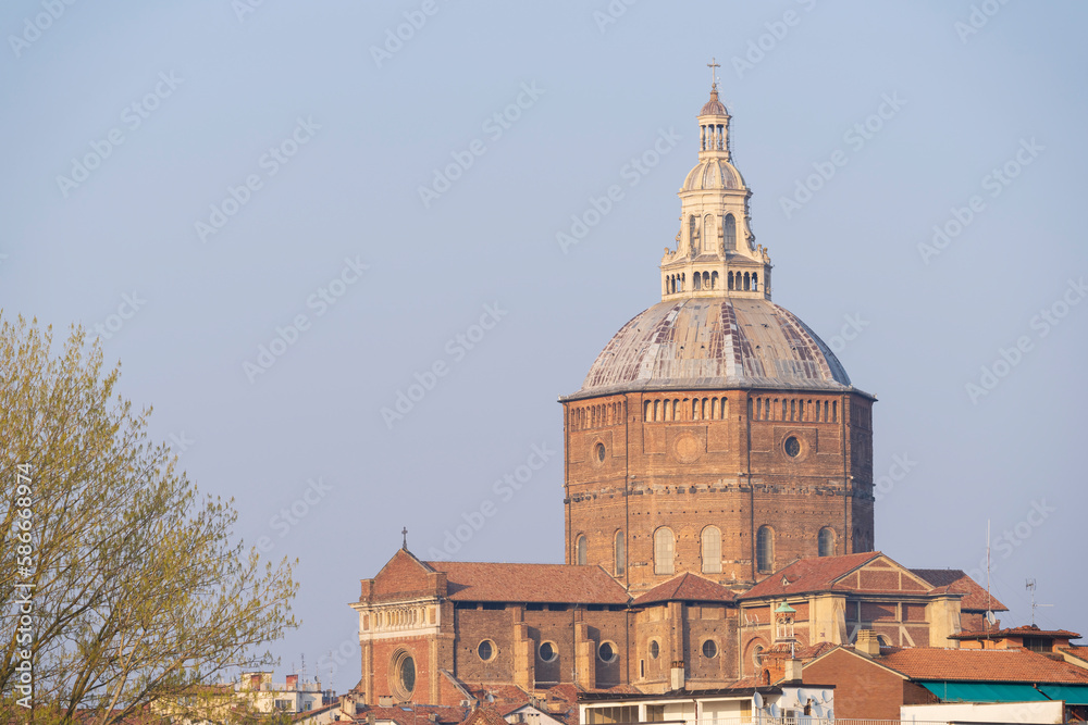 Duomo di Pavia (Pavia Cathedral) in Pavia at sunny day, Lombardy, italy.