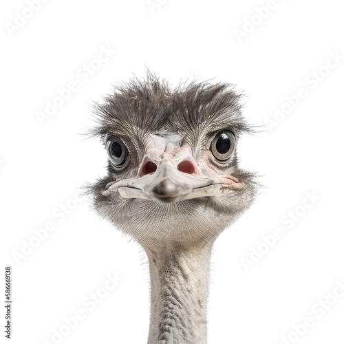 ostrich head isolated on white background