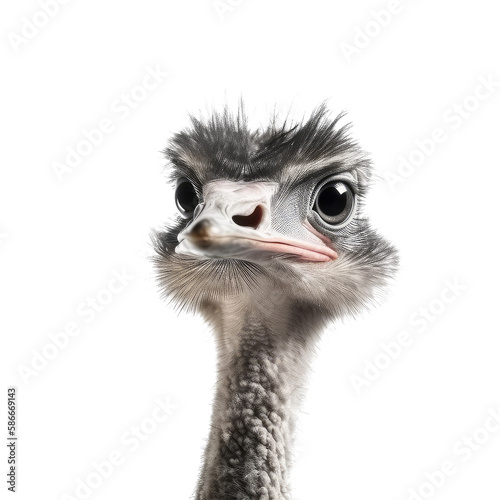 ostrich head isolated on white