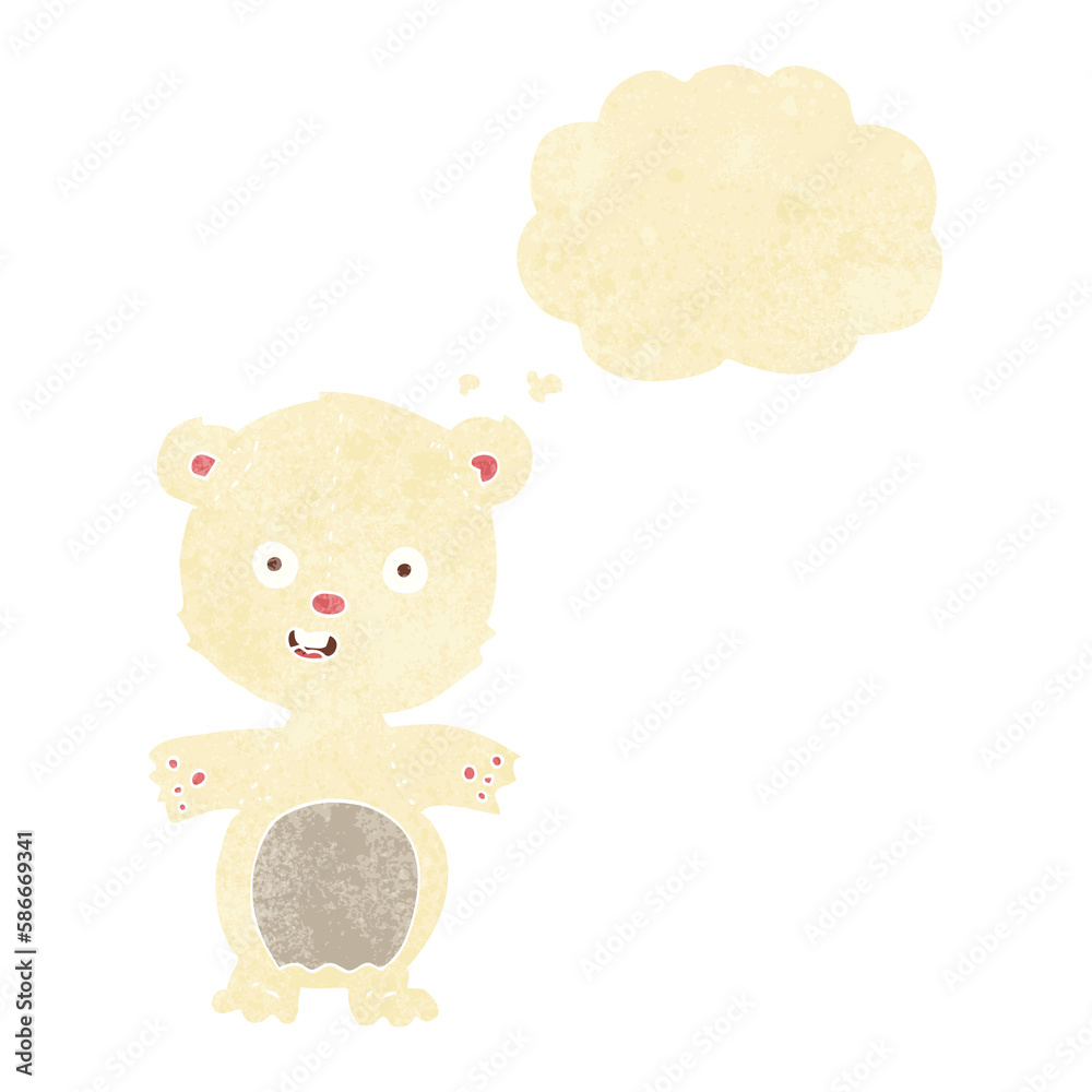 cute polar bear cartoon with thought bubble cute polar bear cartoon with thought bubble