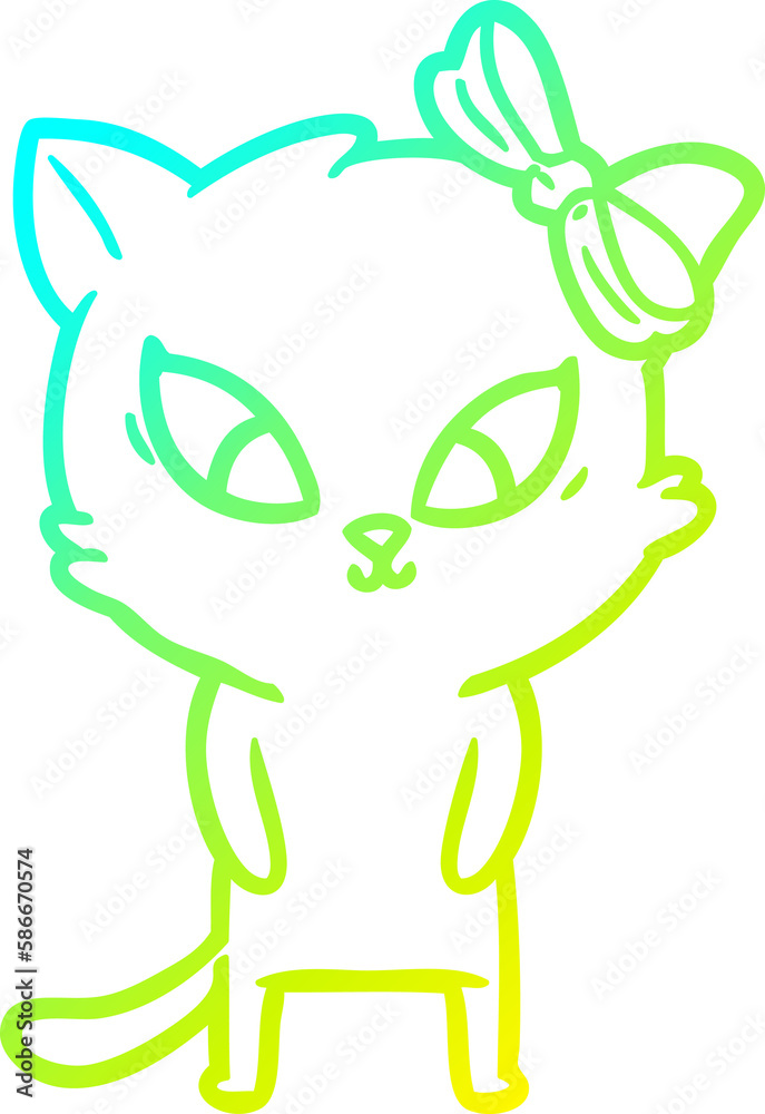 cold gradient line drawing cartoon cat cold gradient line drawing cartoon cat