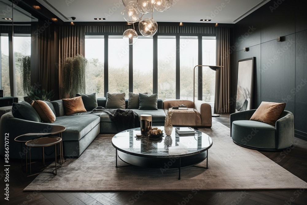 Picture of Luxury Living Room Design with a Modern Twist: A Stunning Home Interior ...