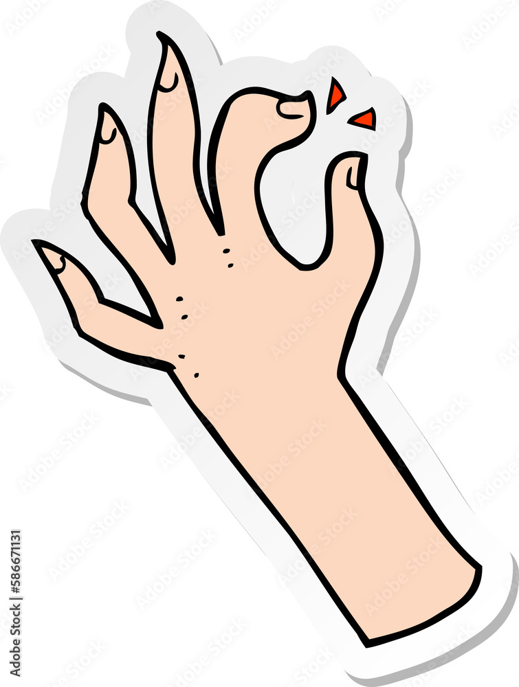 sticker of a cartoon hand symbol sticker of a cartoon hand symbol