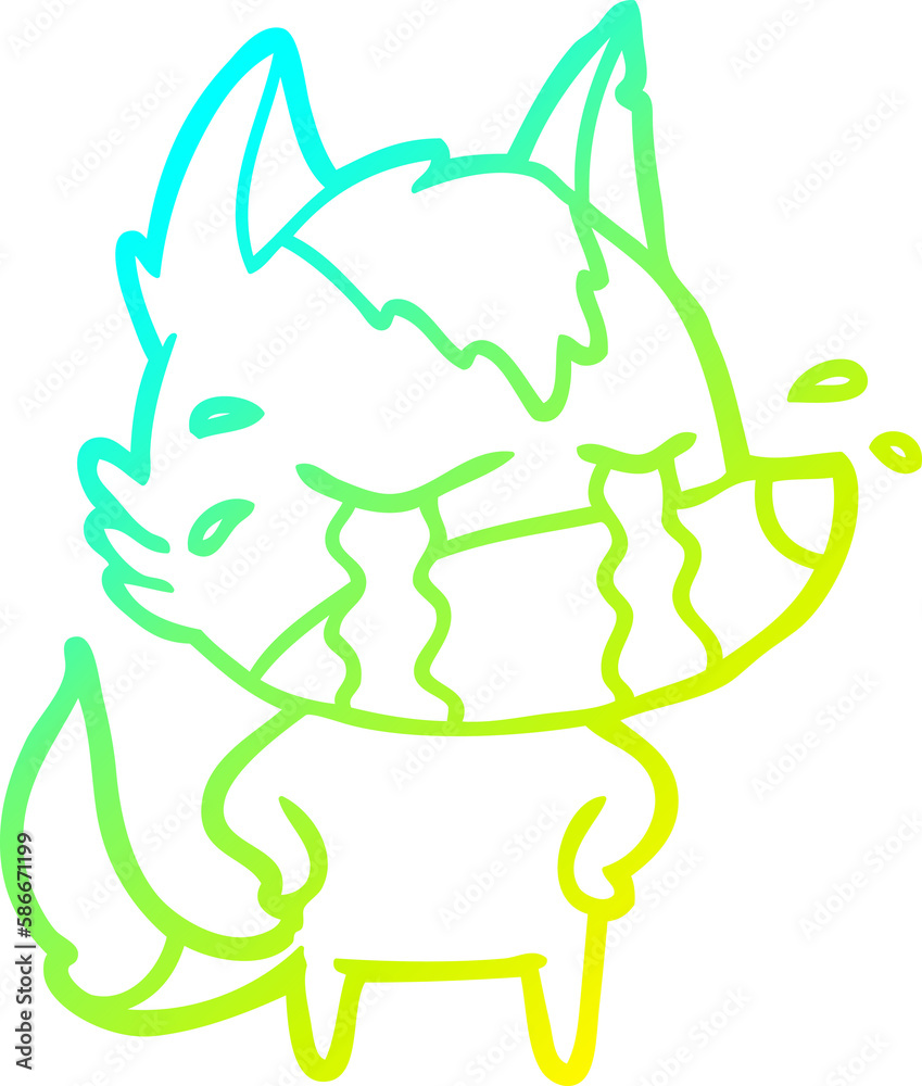cold gradient line drawing cartoon crying wolf cold gradient line drawing cartoon crying wolf