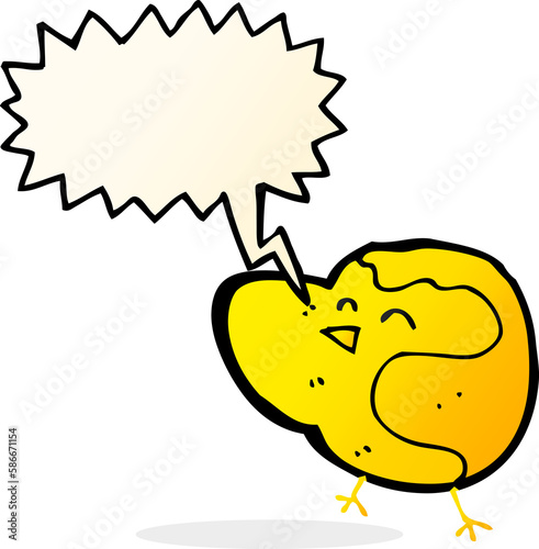 cartoon bird with speech bubble