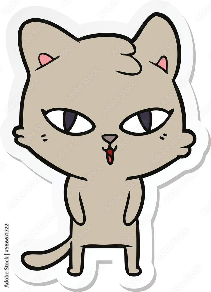 sticker of a cartoon cat sticker of a cartoon cat