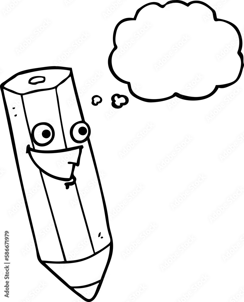 happy thought bubble cartoon pencil happy thought bubble cartoon pencil