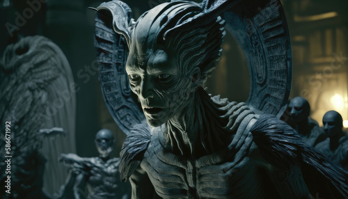 Alien Face, Planet, Science Fiction, Exploration, Generative Ai