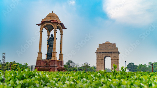Netaji Canopy is a 28 feet tall black granite statue of Indian freedom fighter Netaji Subhas Chandra Bose. placed behind India Gate located at New Delhi  India