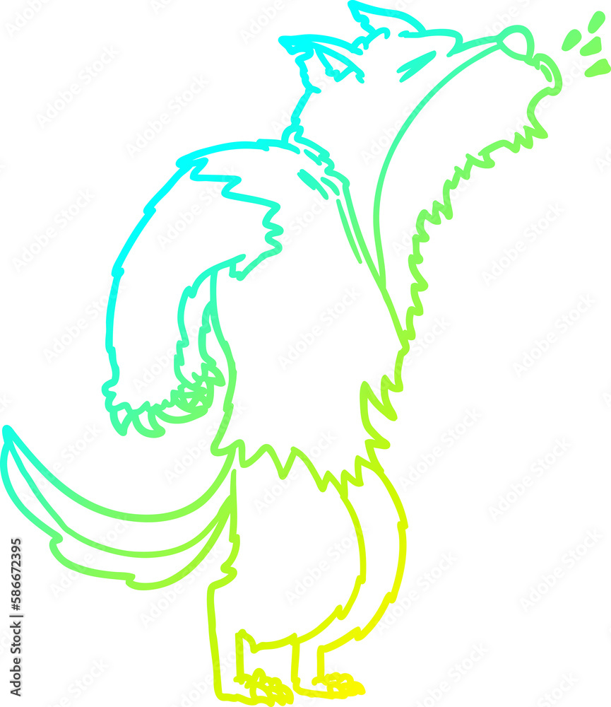 cold gradient line drawing cartoon howling werewolf cold gradient line drawing cartoon howling werewolf