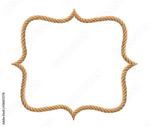 Rope in frame shape on white background