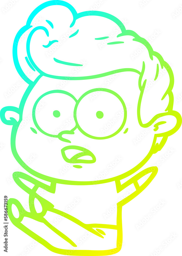 cold gradient line drawing cartoon man cold gradient line drawing cartoon man