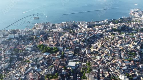 Arena Fonte Nova Estádio Futebol Salvador Bahia Brasileirão Campeonato Copa Complexo Esportivo Cultural Octávio Mangabeira Esporte Futebolístico Fut Paisagem Aérea Drone Cidade Urbanismo Urbana Mar  photo