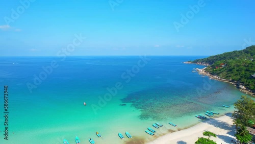 Breathtaking destination that offers a perfect blend of adventure and relaxation, and a view from an aerial drone only enhances the beauty of this tropical paradise. (Haad Rin, Koh Phangan, Thailand)
 photo