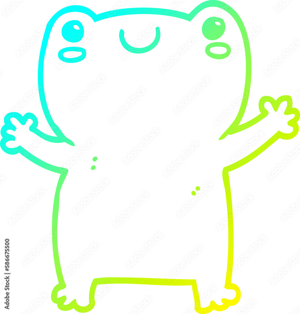 cold gradient line drawing cute cartoon frog cold gradient line drawing cute cartoon frog