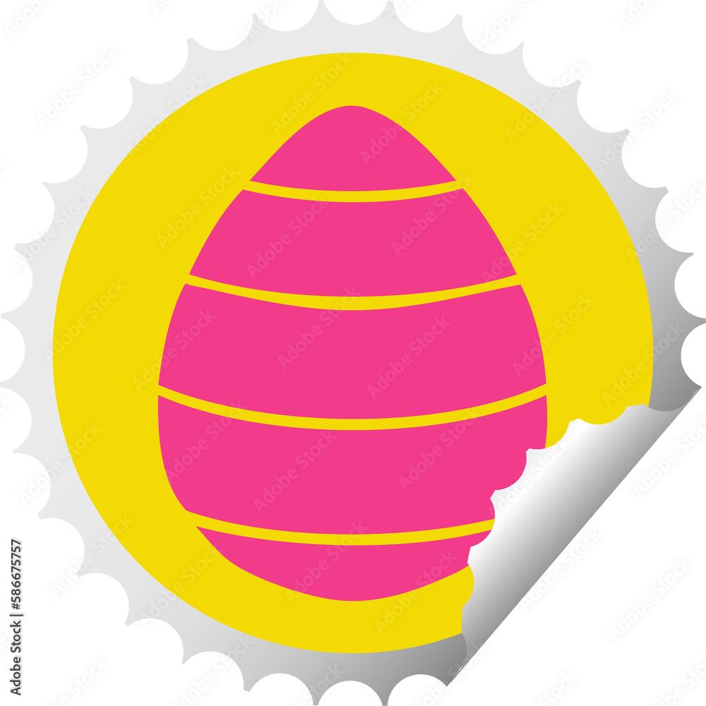 quirky circular peeling sticker cartoon easter egg quirky circular peeling sticker cartoon easter egg
