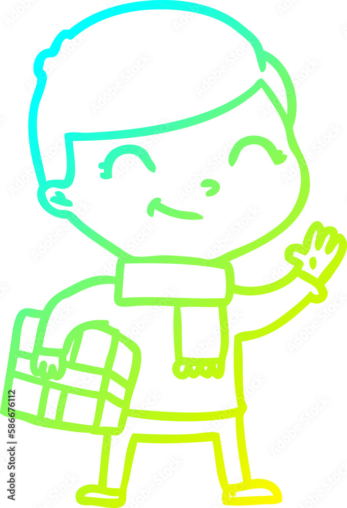 cold gradient line drawing cartoon boy smiling cold gradient line drawing cartoon boy smiling