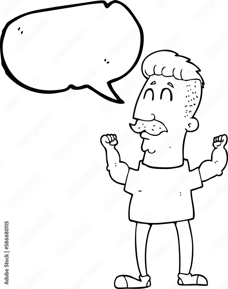 speech bubble cartoon celebrating man speech bubble cartoon celebrating man