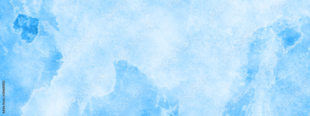 Obraz premium Aquarelle painted textured canvas design, abstract blue watercolor splash background, texture of watercolor. Blue shades watercolor background on white paper texture.