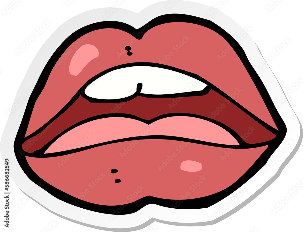sticker of a open mouth cartoon symbol sticker of a open mouth cartoon symbol