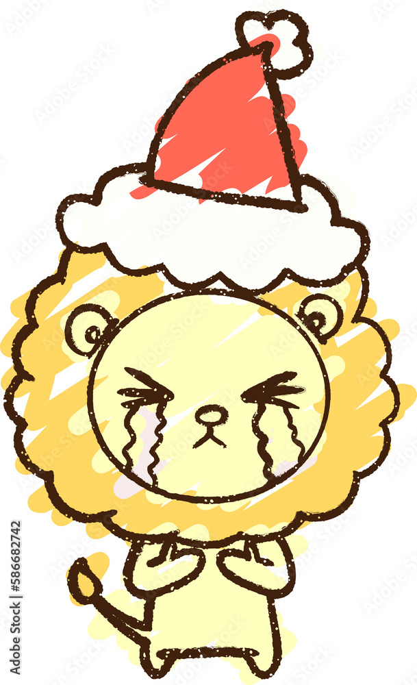 Fototapeta premium Christmas Lion Chalk Drawing