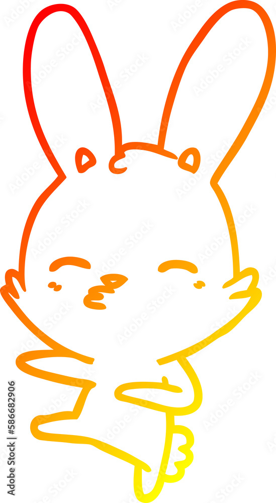 warm gradient line drawing curious bunny cartoon warm gradient line drawing curious bunny cartoon
