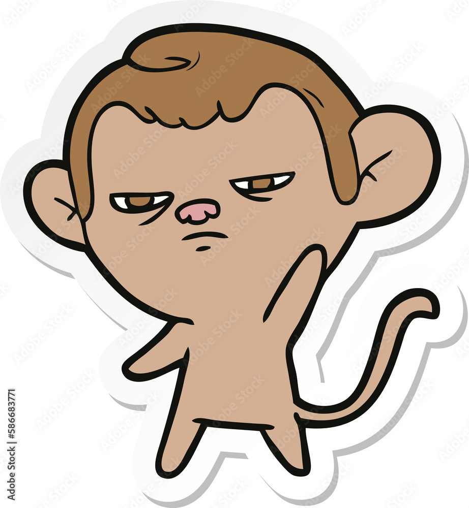 sticker of a cartoon monkey sticker of a cartoon monkey