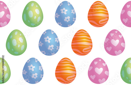 Colorful painted easter eggs