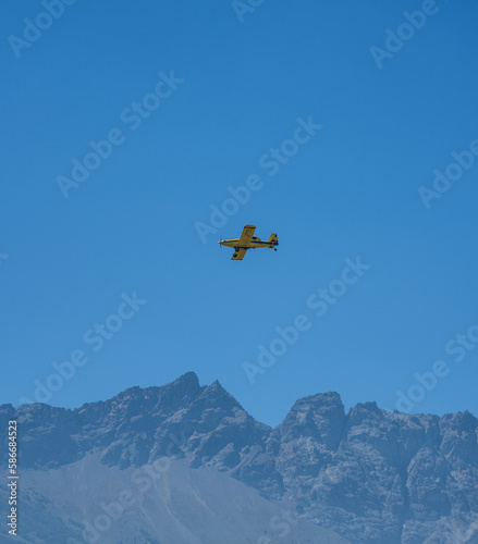 hydrant plane fights fires. Helicopter works on the fires