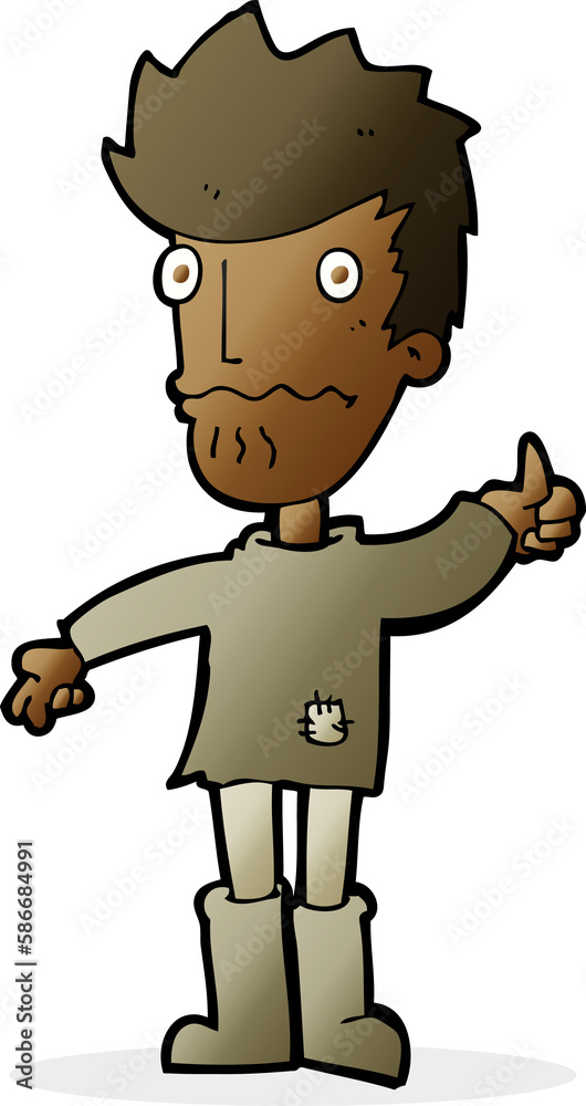cartoon worried man giving thumbs up symbol cartoon worried man giving thumbs up symbol