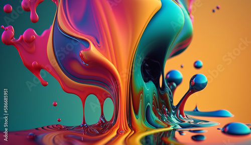 Colorful fluid background, Generative AI