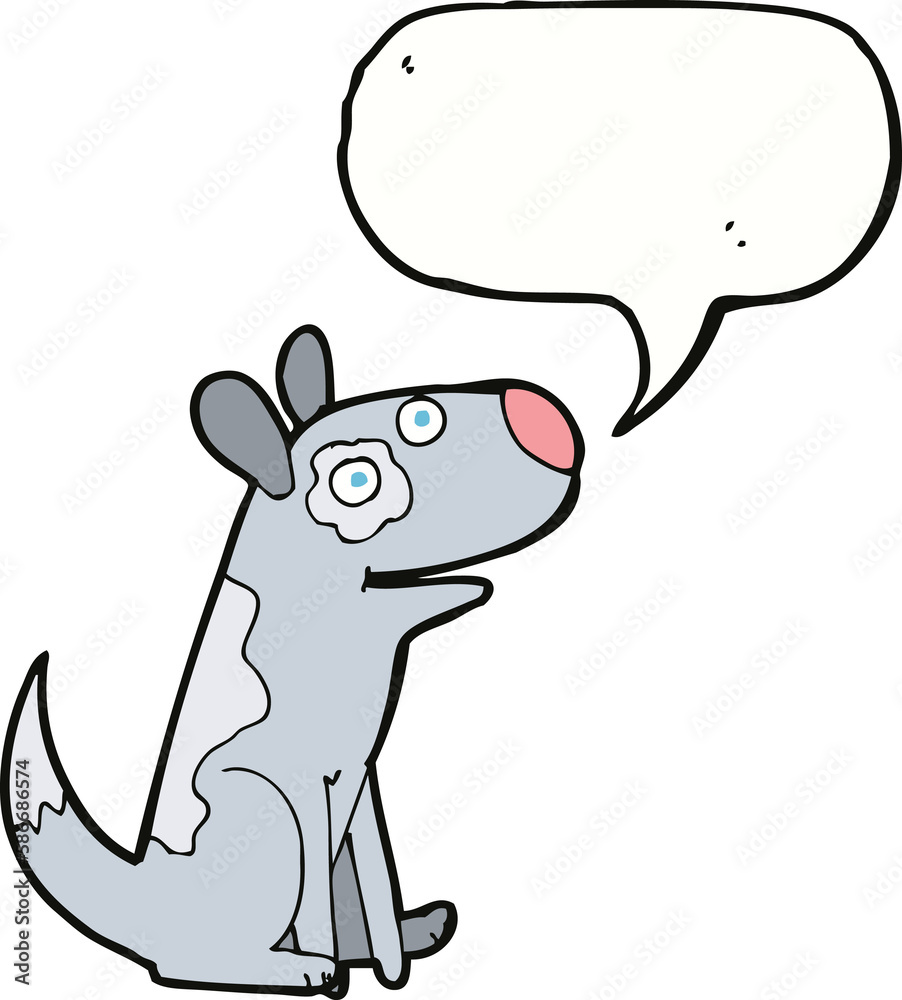 Fototapeta premium cartoon happy dog with speech bubble