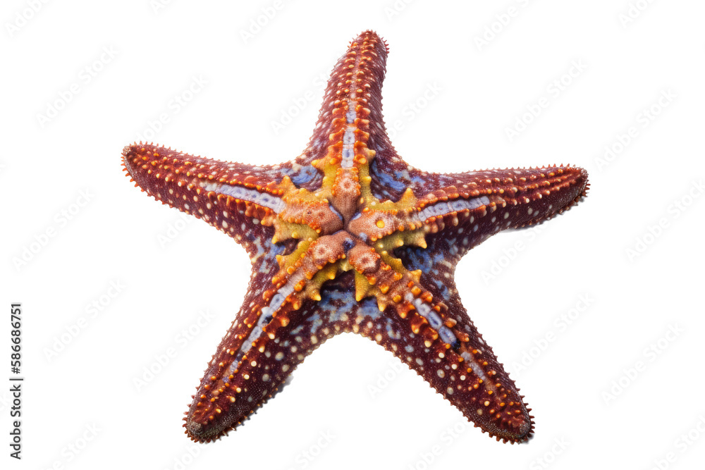an isolated purple, orange starfish, ocean-themed photorealistic illustration on a transparent background cutout in PNG, generative ai an isolated purple, orange starfish, ocean-themed photorealistic illustration on a transparent background cutout in PNG, generative ai