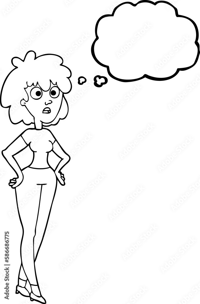 thought bubble cartoon surprised woman thought bubble cartoon surprised woman