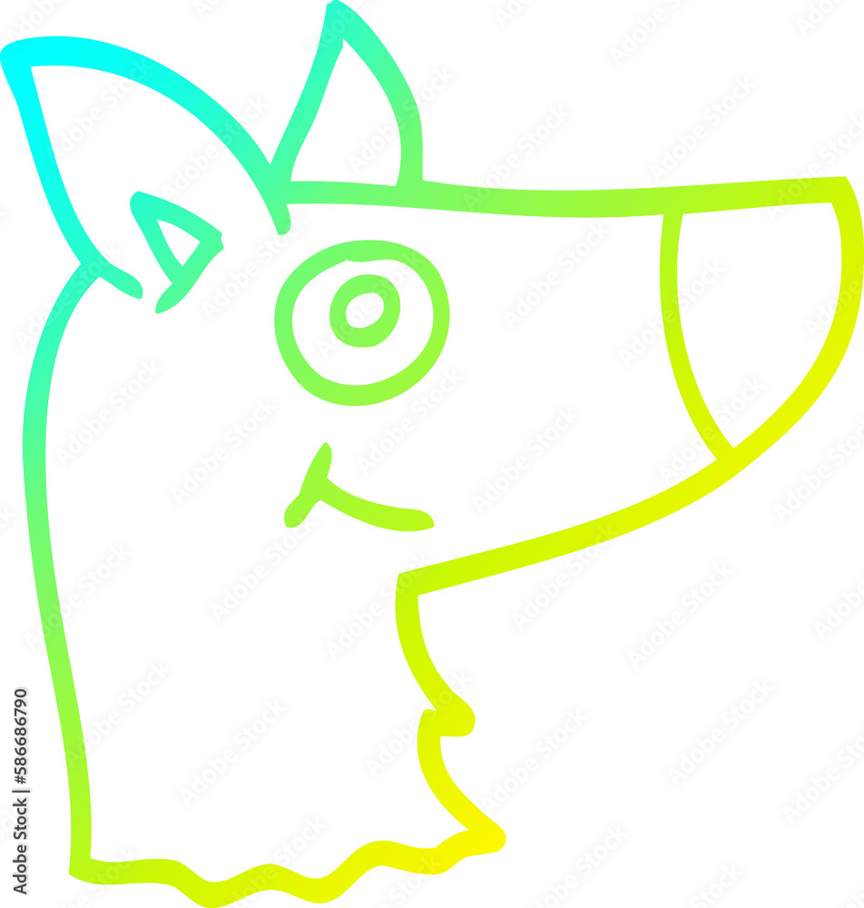 cold gradient line drawing cartoon happy dog cold gradient line drawing cartoon happy dog