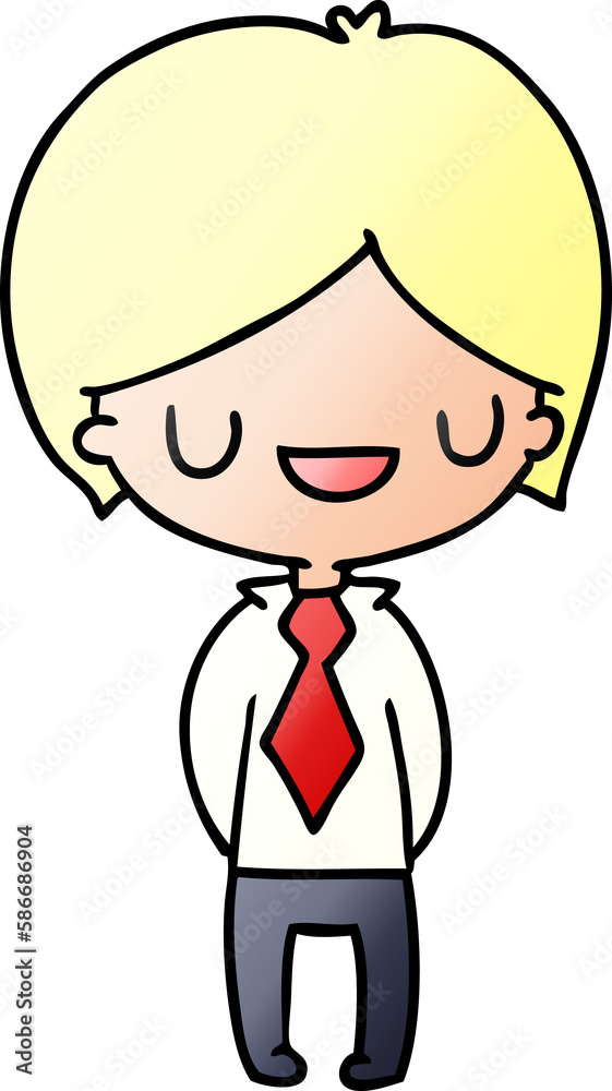 gradient cartoon of a kawaii cute boy gradient cartoon of a kawaii cute boy