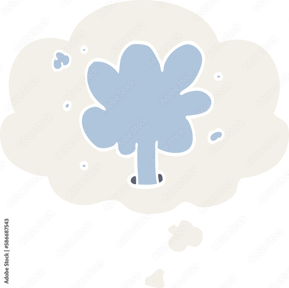 cartoon spouting water and thought bubble in retro style cartoon spouting water and thought bubble in retro style
