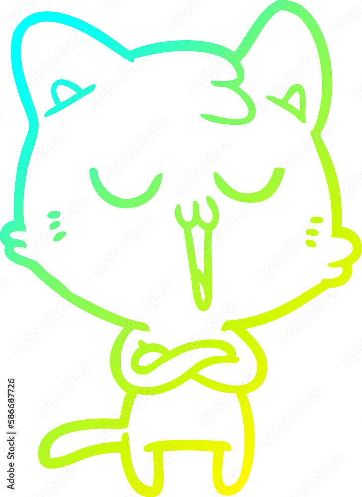 cold gradient line drawing cartoon cat singing cold gradient line drawing cartoon cat singing