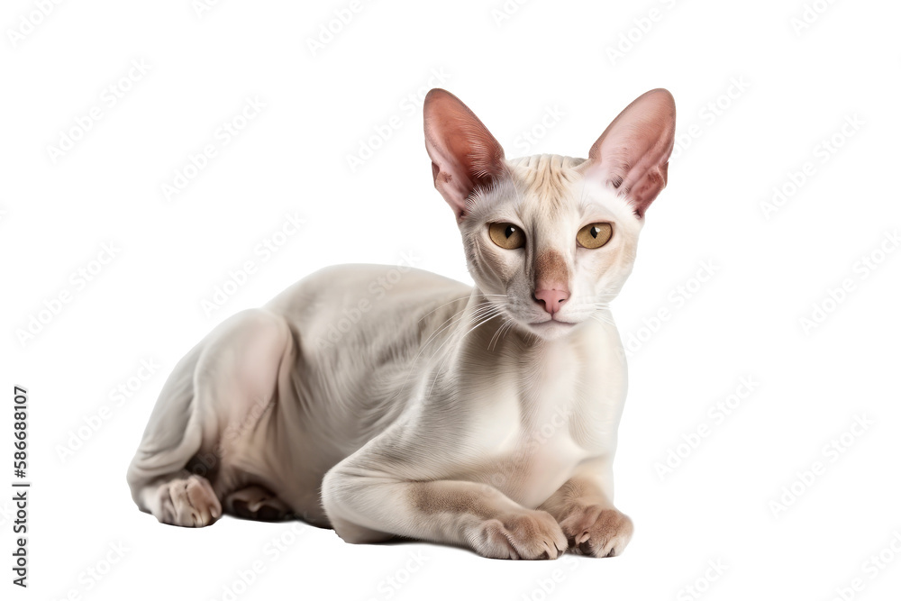 Oriental Shorthair Cat On Isolated Transparent Background, png. Generative AI