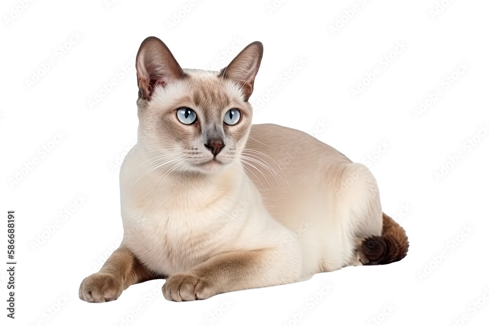 Thai Lilac Cat On Isolated Transparent Background, png. Generative AI