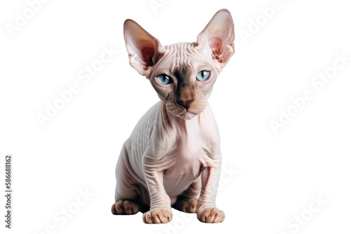 Sphynx Cat On Isolated Transparent Background, png. Generative AI
