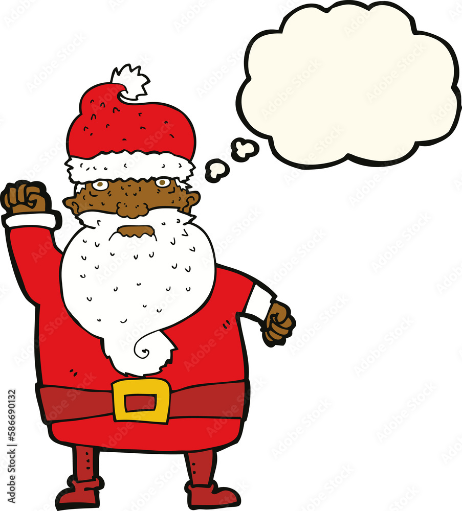 cartoon angry santa claus with thought bubble cartoon angry santa claus with thought bubble