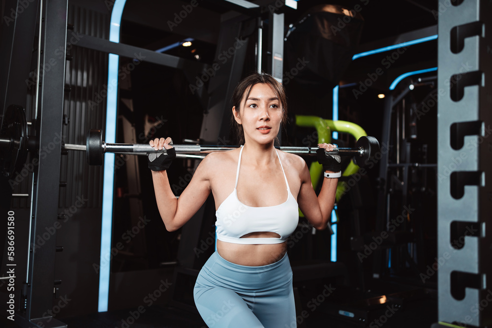Woman working out Bodybuilder with barbell weights at the gym. bodybuilder doing exercises with barbell. training sport healthy lifestyle bodybuilding, Athlete builder muscles lifestyle. Woman working out Bodybuilder with barbell weights at the gym. bodybuilder doing exercises with barbell. training sport healthy lifestyle bodybuilding, Athlete builder muscles lifestyle.