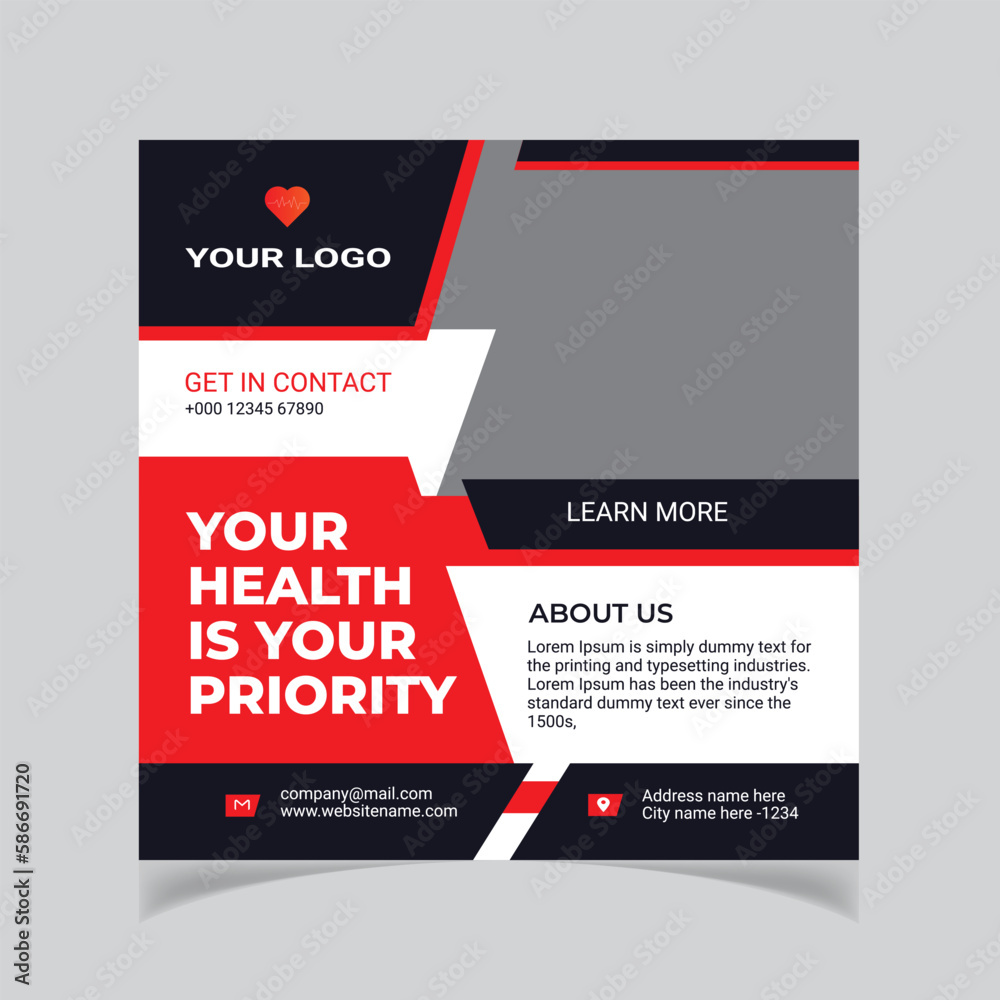 Creative social media post template with modern 