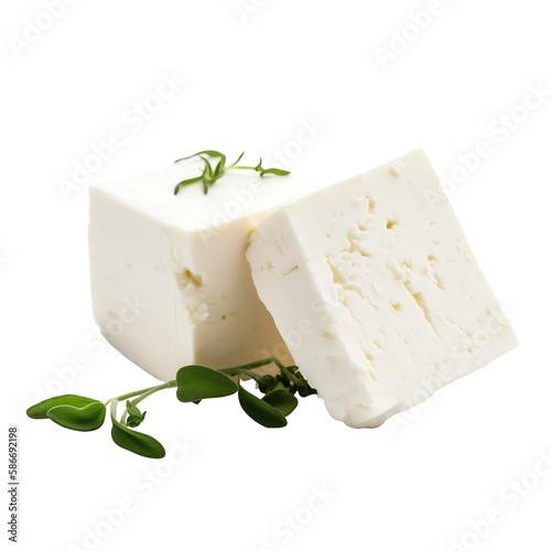 feta cheese isolated on transparent background photo