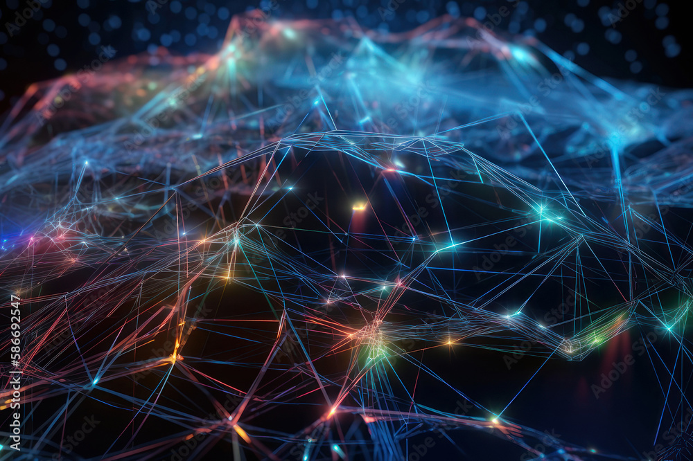 Abstract background. Metaverse, neon lines. AI generative. Abstract background. Metaverse, neon lines. AI generative.