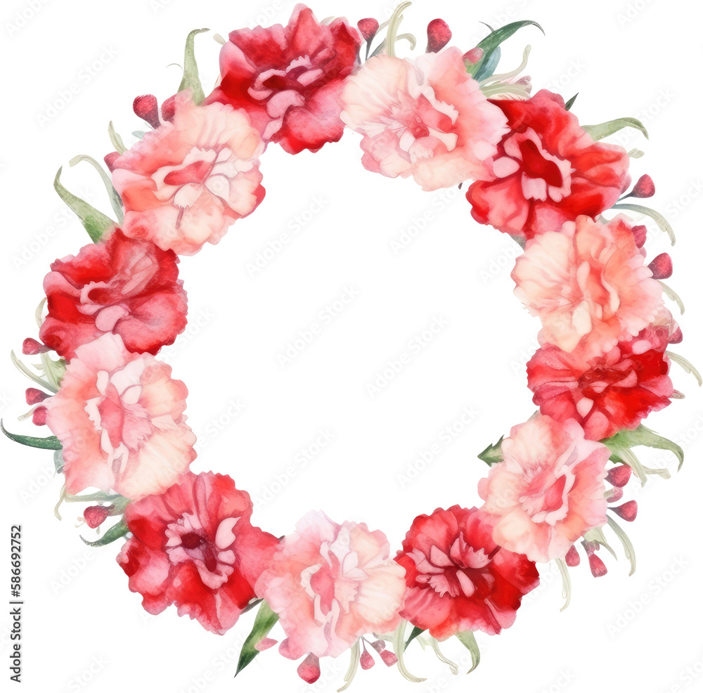 carnation flower frame watercolor carnation flower frame watercolor