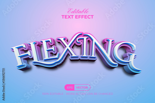 Colorful text effect flexing style.