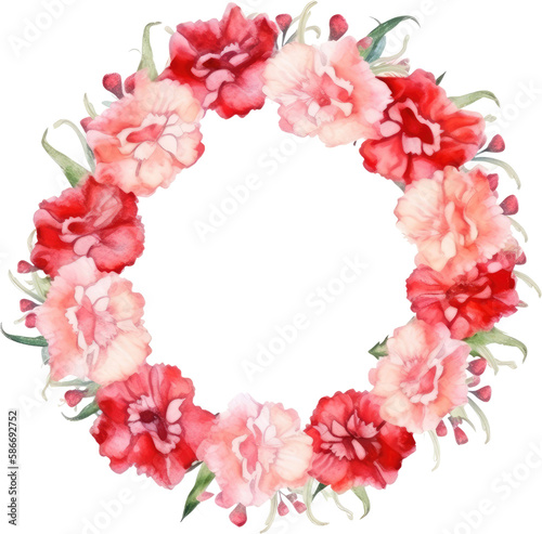 carnation flower frame watercolor